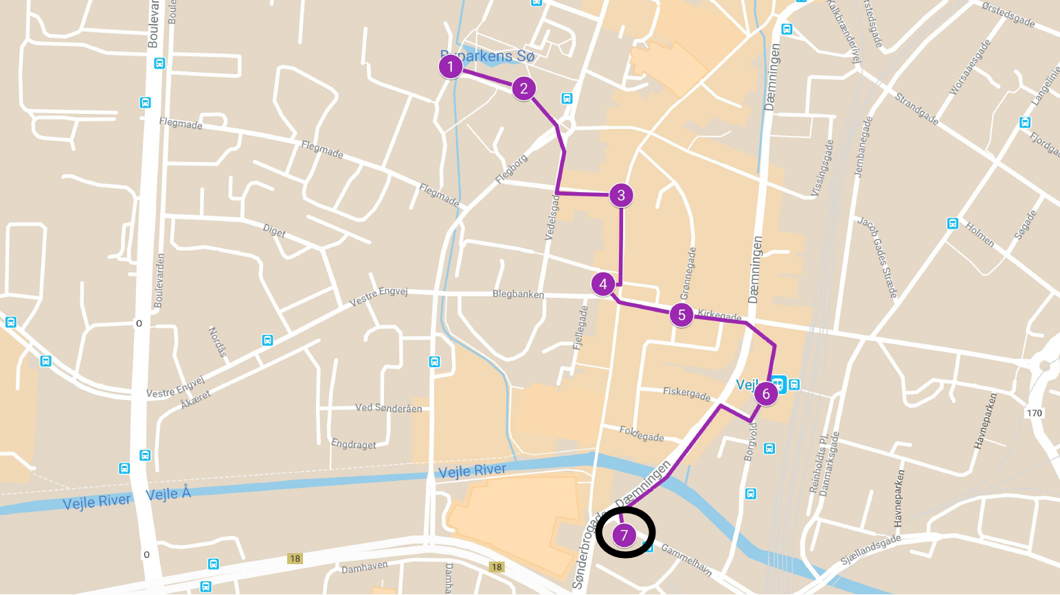 Liggende person på to bølger - kort