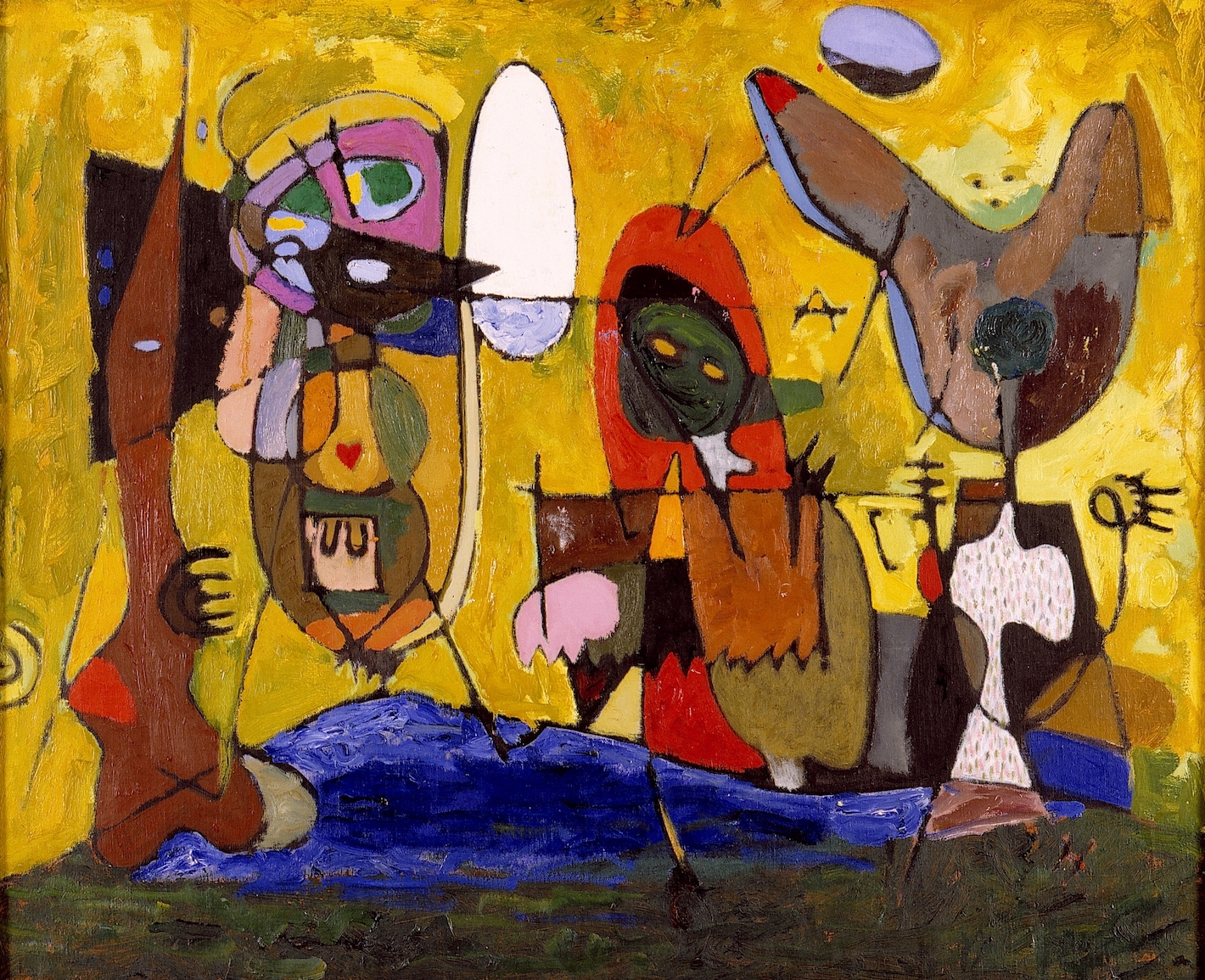 Værk af Asger Jorn 'Påtrængende væsener'